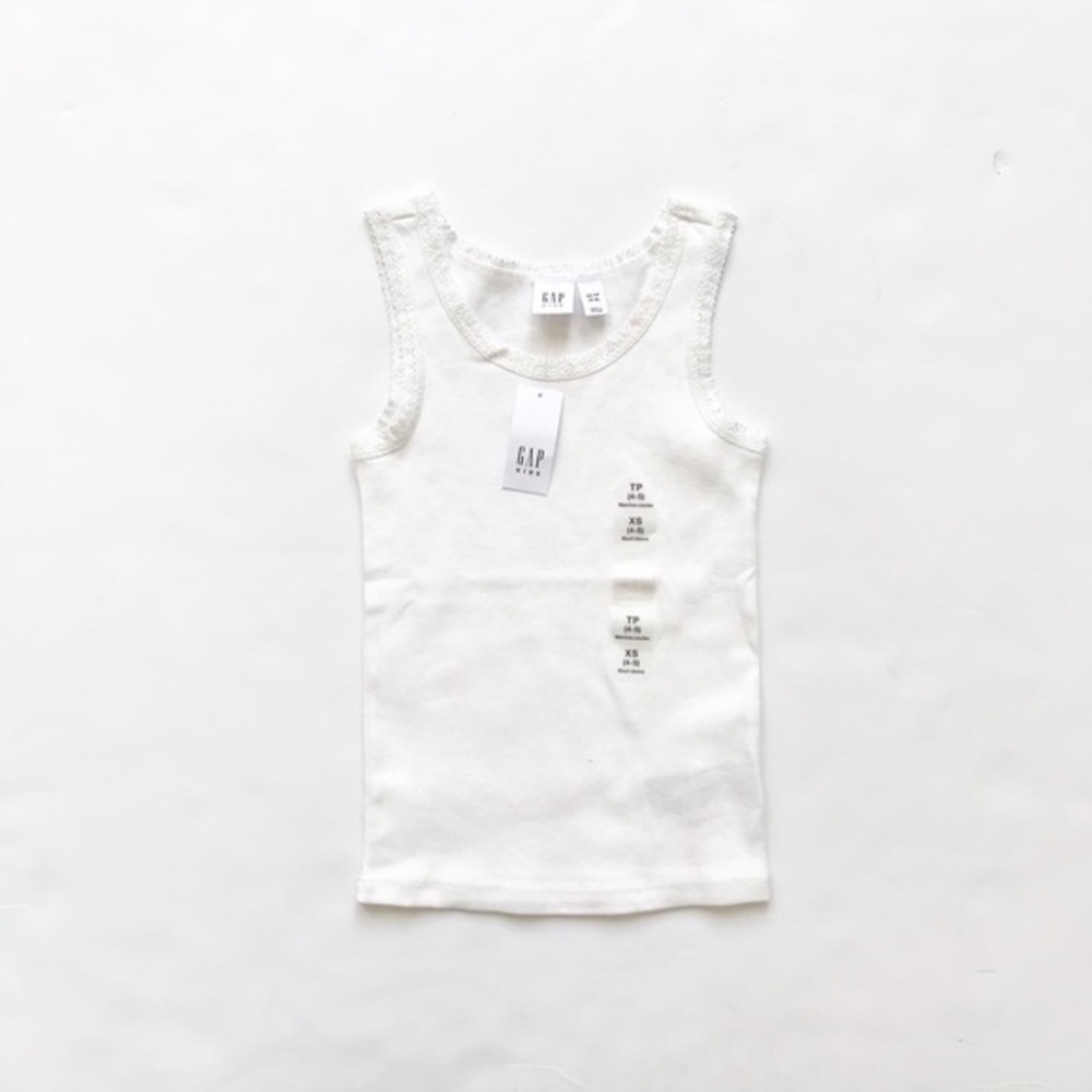Gapkids off white lace hem tank XS(4-5T) - Picture 1 of 4